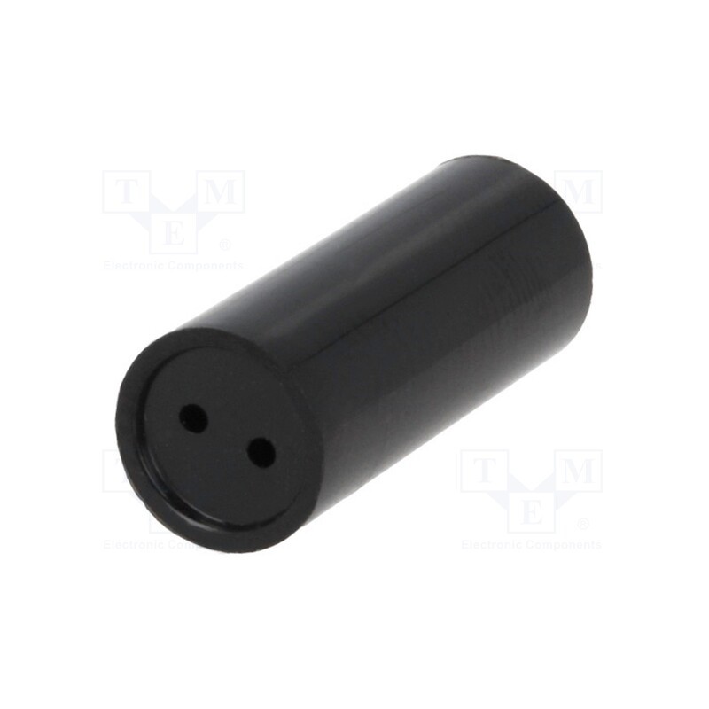 20 pcs : 2819.51 - Spacer sleeve, LED, Øout: 7.5mm, ØLED: 5mm, L: 10mm, black