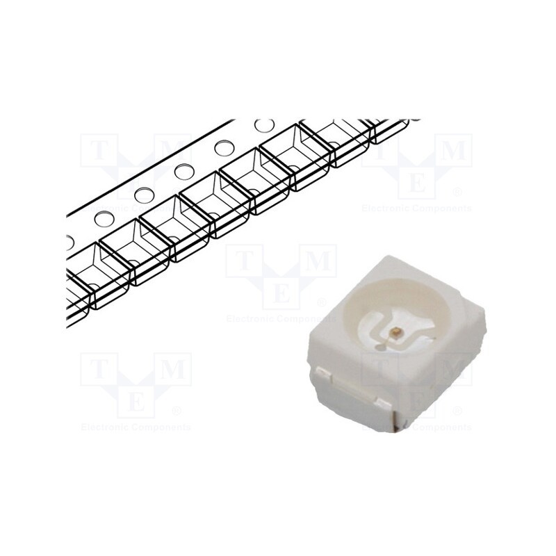 20 pcs : KA-3528SGS - LED, SMD, 3528,PLCC2, green, 12÷25mcd, 3.5x2.8x1.9mm, 120°, 20mA