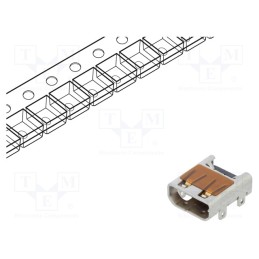 10 pcs : 10118242-001RLF - Connector: HDMI, socket, PIN: 19, selectively gold plated, SMT