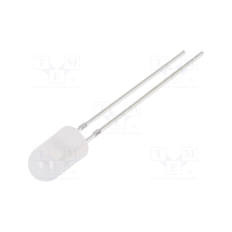 10 pcs : OSW5YK5E32B - LED, 5mm, white cold, 750÷1120mcd, 30°, Front: convex, 2.8÷3.6V