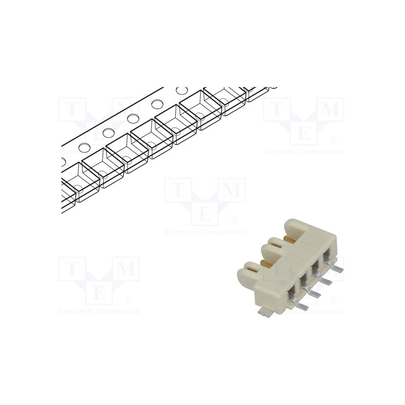 10 pcs : 10120045-400LF - Socket, Connector: wire-wire/PCB, Rotaconnect, 3mm, PIN: 4, 5A, SMT