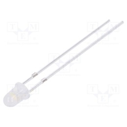 10 pcs : OSM5YK3Z72A - LED, 3mm, white warm, 1120÷1560mcd, 70°, Front: convex, 2.8÷3.6V