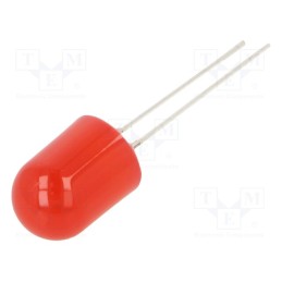 10 pcs : OSR5JAA134B - LED, 10mm, red, 220÷330mcd, 30°, Front: flat, 1.8÷2.6V, No.of term: 2