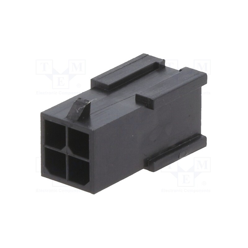 50 pcs : 10127717-04LF - Plug, wire-board, male, Minitek® Pwr 3.0, 3mm, PIN: 4, for cable, 5A