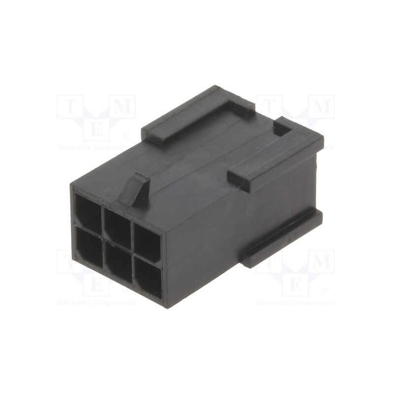 50 pcs : 10127717-06LF - Plug, wire-board, male, Minitek® Pwr 3.0, 3mm, PIN: 6, for cable, 5A