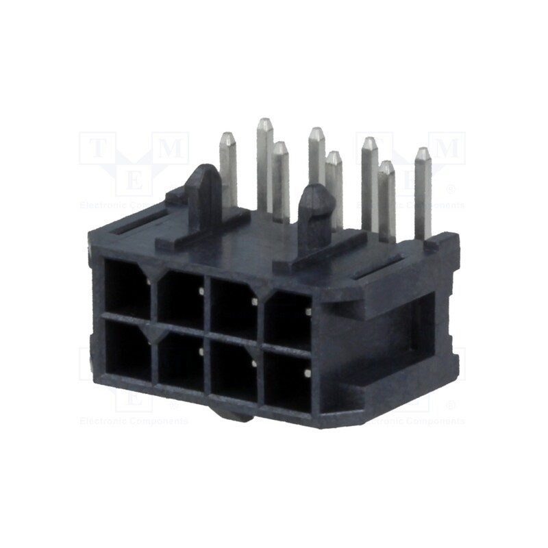 10 pcs : 10127720-081LF - Socket, wire-board, male, Minitek® Pwr 3.0, 3mm, PIN: 8, THT, 5A