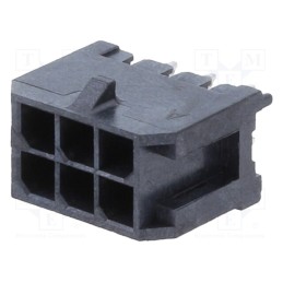 10 pcs : 10127721-061GLF - Socket, wire-board, male, Minitek® Pwr 3.0, 3mm, PIN: 6, THT, 5A