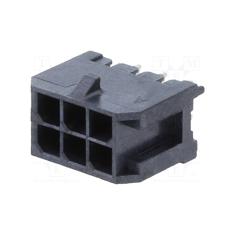 10 pcs : 10127721-061GLF - Socket, wire-board, male, Minitek® Pwr 3.0, 3mm, PIN: 6, THT, 5A