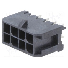 10 pcs : 10127721-081GLF - Socket, wire-board, male, Minitek® Pwr 3.0, 3mm, PIN: 8, THT, 5A