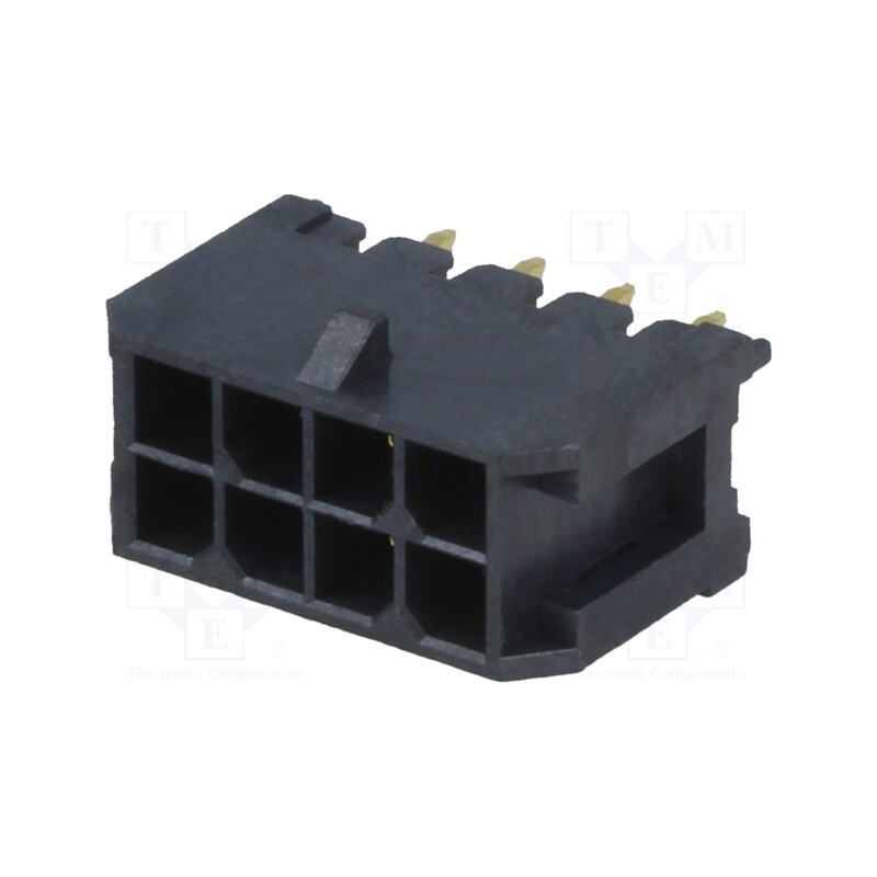 10 pcs : 10127721-082LF - Socket, wire-board, male, Minitek® Pwr 3.0, 3mm, PIN: 8, THT, 5A