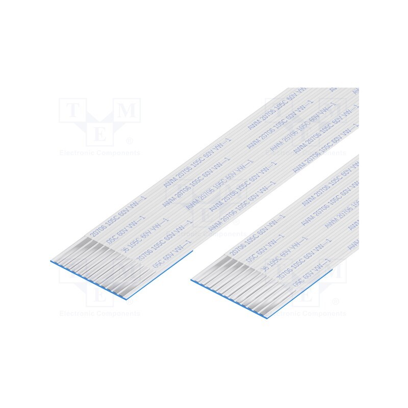 10 pcs : 10-12-A-0030-C-4-08-4-T - FFC cable, Cores: 12, Cable ph: 1mm, contacts on the same side
