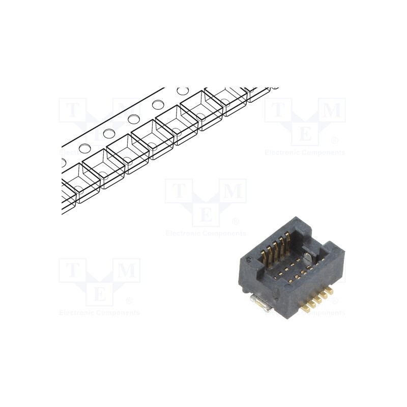 10 pcs : 10132797-011100LF - Connector: PCB to PCB, PIN: 10, 0.5mm, H: 2.3mm, BergStak, -40÷125°C
