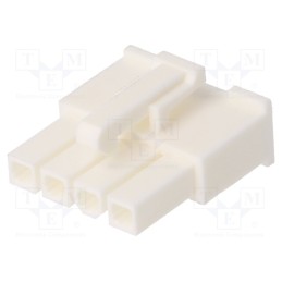 50 pcs : 10136644-0411LF - Plug, wire-wire/PCB, female, Minitek® Pwr 4.2, 4.2mm, PIN: 4, FCI