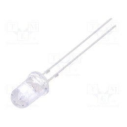 10 pcs : OSR5RU5111A - LED, 5mm, red, 7000÷9000mcd, 15°, Front: convex, 1.8÷2.6V