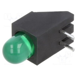 10 pcs : SSF-LXH100GD-01 - LED, in housing, green, 4.85mm, No.of diodes: 1, 20mA, 60°, 2.2÷2.6V