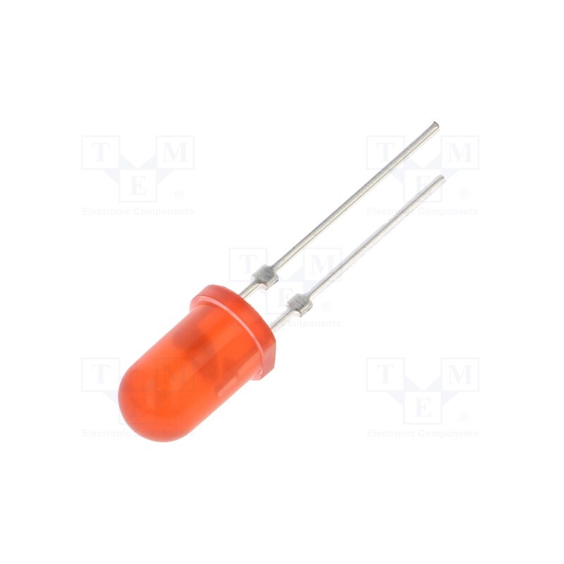 10 pcs : OSR5PA5A34G-1 - LED, 5mm, red, 4800÷6600mcd, 30°, Front: convex, 1.8÷2.6V, -30÷85°C