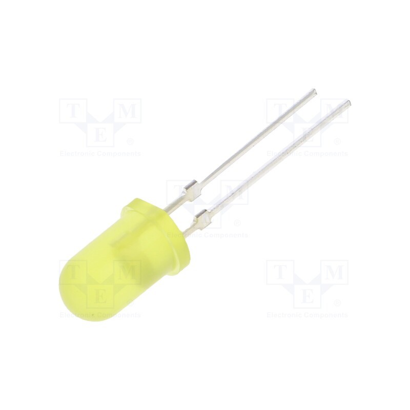 10 pcs : OSY5PA5A34G-1 - LED, 5mm, yellow, 4800÷6600mcd, 30°, Front: convex, 1.8÷2.6V, 130mW