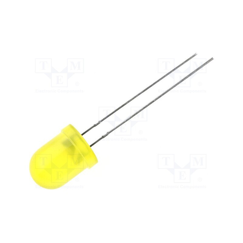 20 pcs : L-793YD - LED, 8mm, yellow, 20÷70mcd, 60°, Front: convex, 2.1÷2.5V