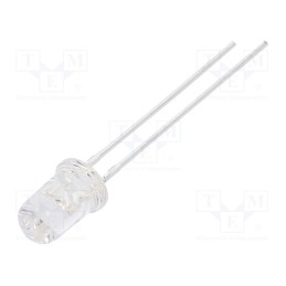 50 pcs : 504UVAC2V-Q5D - LED, UV-A, 25°, 15mA, 395nm, 2.8÷4V, THT, Front: convex, No.of term: 2