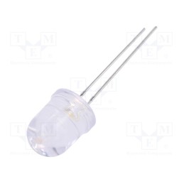 10 pcs : LL-1004WC2R-W6-3PC - LED, 10mm, white warm, 14000÷23000mcd, 15°, Front: convex, 2.6÷3.6V
