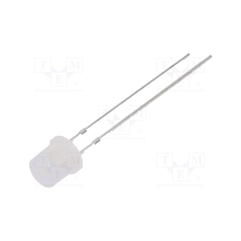 10 pcs : OSW5YK57E2A - LED, 5mm, white, 1560mcd, 100°, Front: flat, 2.9÷3.6V, No.of term: 2