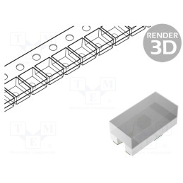 10 pcs : HSMC-C280 - LED, SMD, 0402, red, 28.5÷90mcd, 1x0.5x0.4mm, 130°, 1.9÷2.4V, 20mA