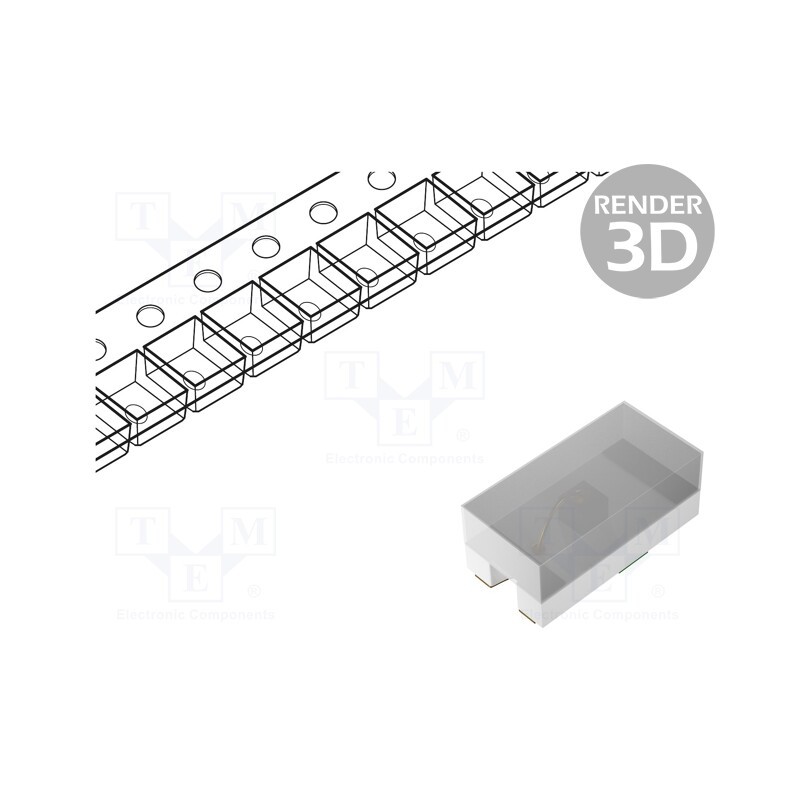 10 pcs : HSMC-C280 - LED, SMD, 0402, red, 28.5÷90mcd, 1x0.5x0.4mm, 130°, 1.9÷2.4V, 20mA