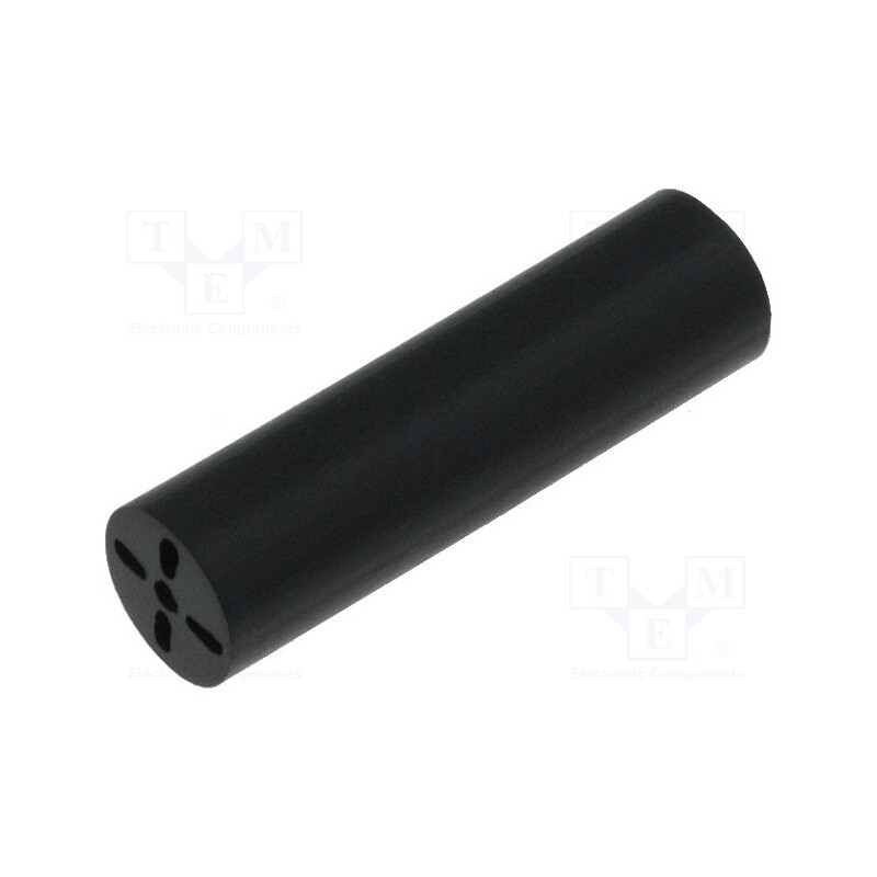20 pcs : 8930 - Spacer sleeve, LED, Øout: 6.5mm, ØLED: 5mm, L: 22.9mm, black, UL94V-0