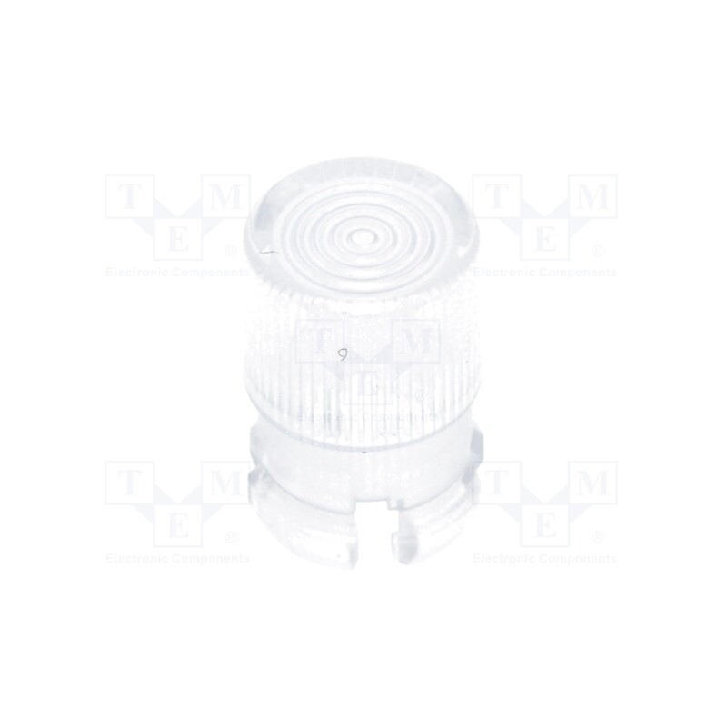 50 pcs : FIX-LC5-2 - LED lens, round, polycarbonate, transparent, 5mm, Front: flat