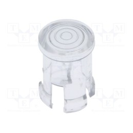 50 pcs : FIX-LC5-5 - LED lens, round, polycarbonate, transparent, 5mm, Front: convex
