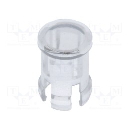 50 pcs : FIX-LC5-4 - LED lens, round, polycarbonate, transparent, 5mm, Front: convex