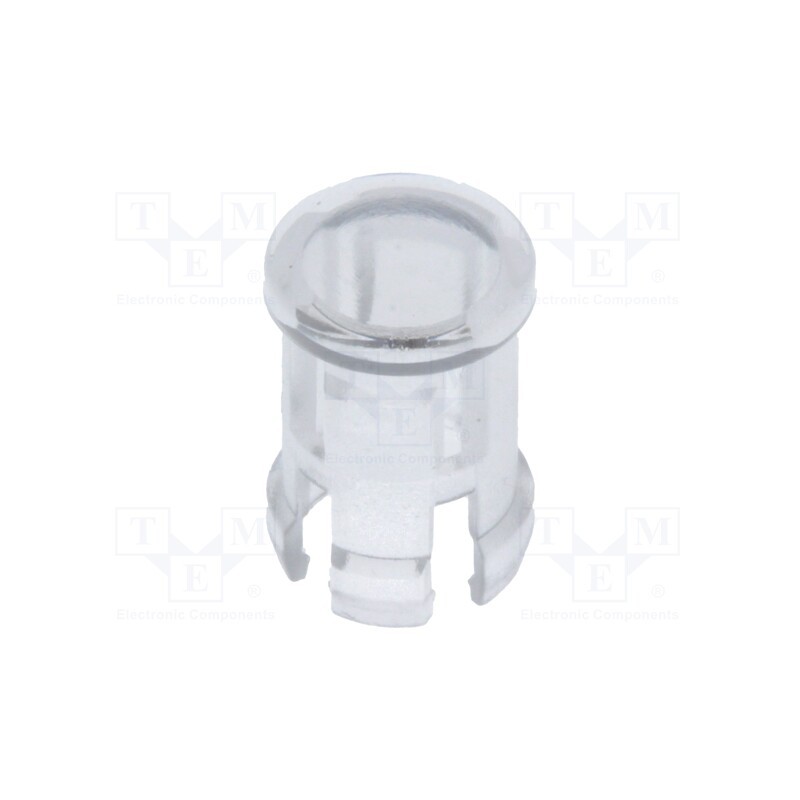 50 pcs : FIX-LC5-4 - LED lens, round, polycarbonate, transparent, 5mm, Front: convex