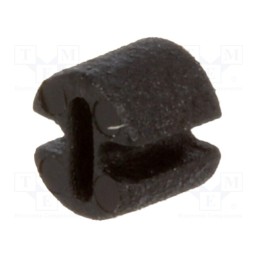 100 pcs : FIX-LEDH-3.5 - Spacer sleeve, LED, Øout: 4.5mm, ØLED: 3mm, L: 3.5mm, black, UL94V-2