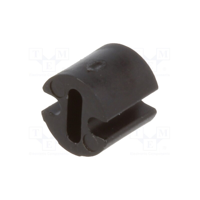 100 pcs : FIX-LEDH-4 - Spacer sleeve, LED, Øout: 4.5mm, ØLED: 3mm, L: 4mm, black, UL94V-2