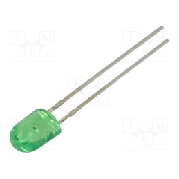 10 pcs : OSG5DA5HA3B-NO - LED, oval, 5.1x4.3mm, green, 2180÷3000mcd, 100/40°, Front: convex