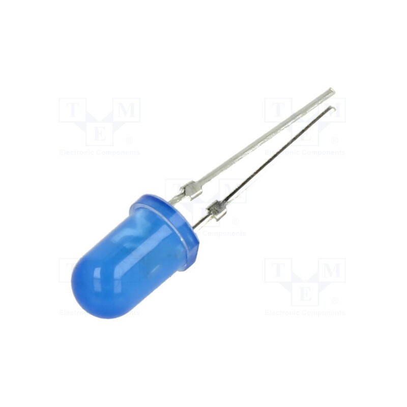 10 pcs : OSB5SA5A34G-1 - LED, 5mm, blue, 4200÷5800mcd, 30°, Front: convex, 2.7÷3.4V, -30÷85°C