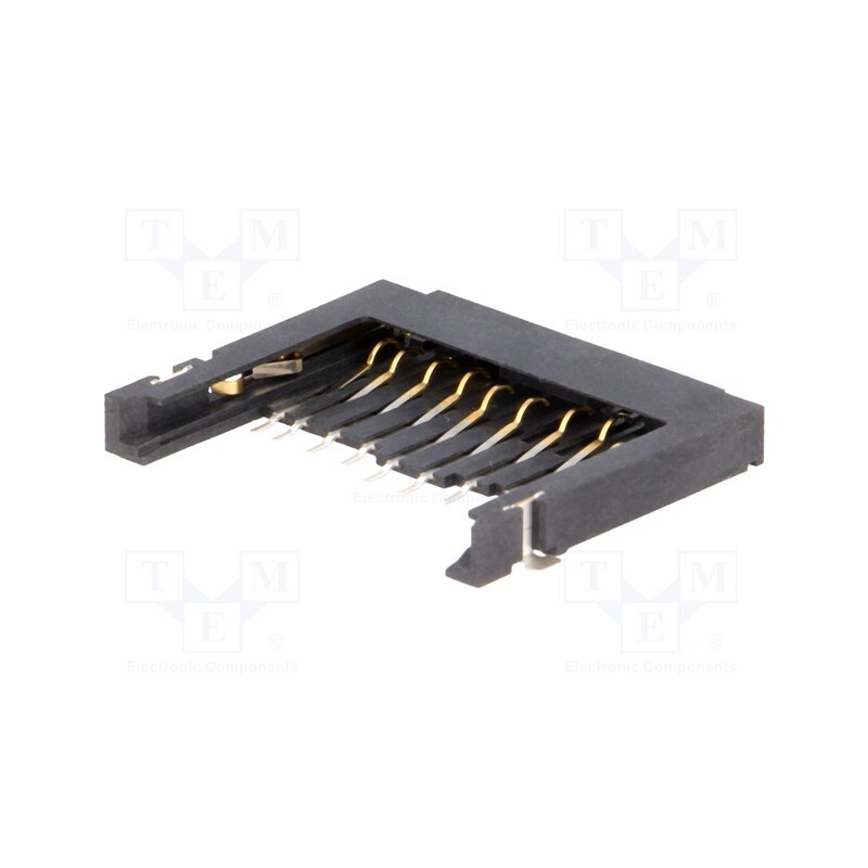 10 pcs : 104B-TAA0-R - Connector: for cards, SD, without ejector, SMT, gold-plated, 3.4mm