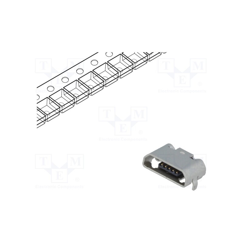 10 pcs : 1051640001 - Socket, USB B micro, on PCBs, SMT, PIN: 5, horizontal, USB 2.0