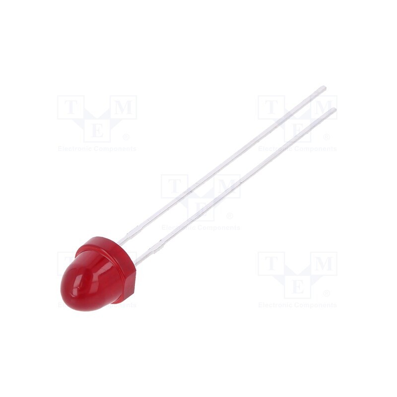 10 pcs : HLMP-3351 - LED, 5mm, red, 5.4mcd, 50°, Front: convex, 1.9÷2.4V, No.of term: 2