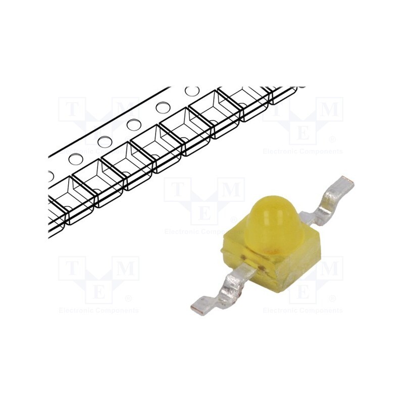 10 pcs : HLMP-6400-F0021 - LED, 1.65mm, yellow, axial, 1÷9mcd, 90°, Front: convex, 2.1÷2.7V