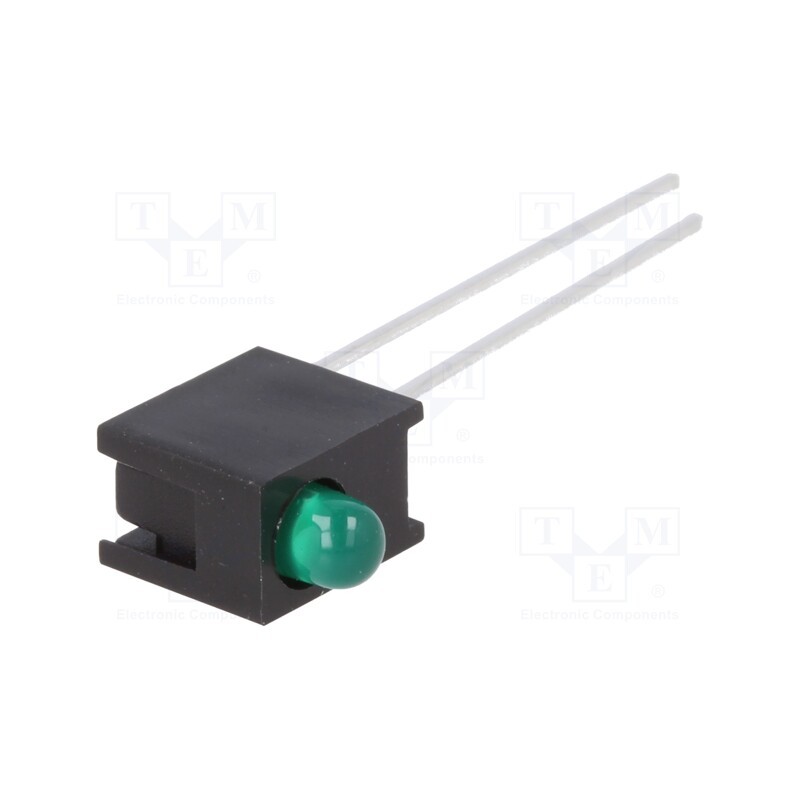 10 pcs : HLMP-1503-C00A1 - LED, in housing, green, 3mm, No.of diodes: 1, 10mA, 60°, 1.5÷2.7V