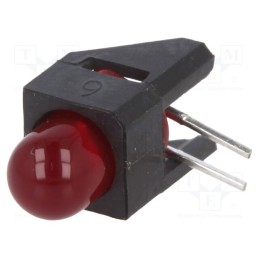 10 pcs : HLMP-3301-D00B2 - LED, in housing, red, 5mm, No.of diodes: 1, 10mA, Lens: red,diffused