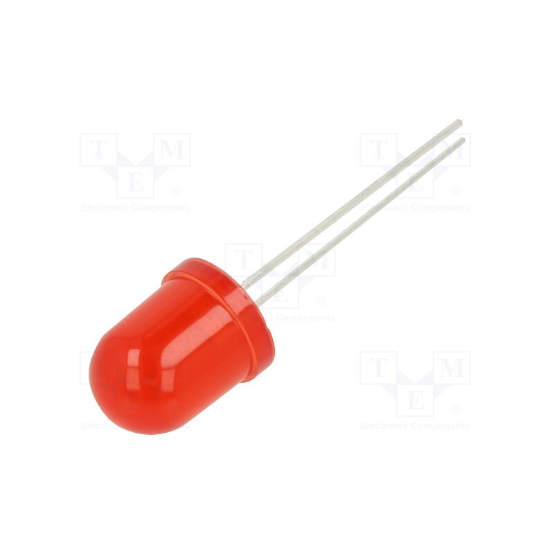 10 pcs : L-813SURDK - LED, 10mm, red, 500÷900mcd, 30°, Front: convex, 1.95÷2.5V