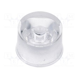 50 pcs : OEHW2045GF - LED lens, round, colourless, 45°, with holder