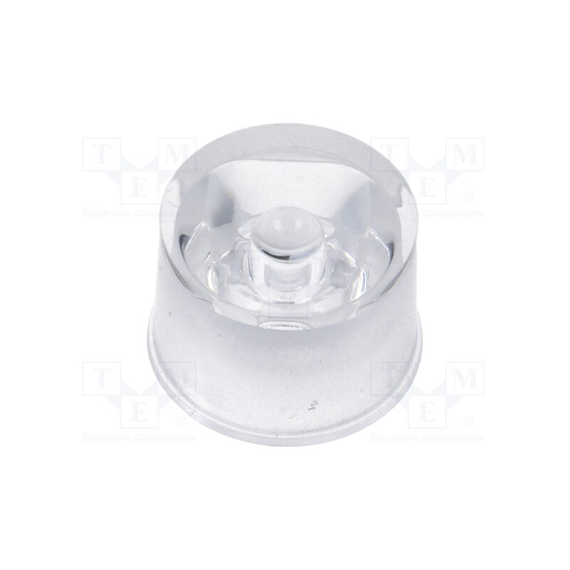 50 pcs : OEHW2045GF - LED lens, round, colourless, 45°, with holder