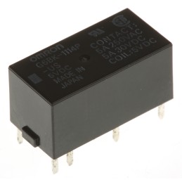 1 pcs - Omron PCB Mount Latching Power Relay, 5V dc Coil, 5A Switching Current, SPST