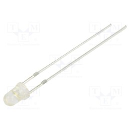 10 pcs : OSM54K3131A-1MA - LED, 3mm, white warm, 750÷1120mcd, 30°, Front: convex, 2.8÷3.4V