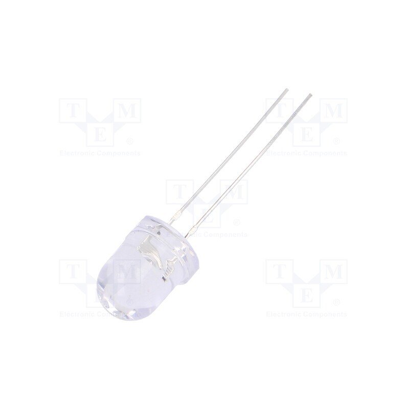 10 pcs : OSR5RU8131A-12V - LED, 8mm, red, 1120÷1560mcd, 30°, Front: convex, 12V, No.of term: 2