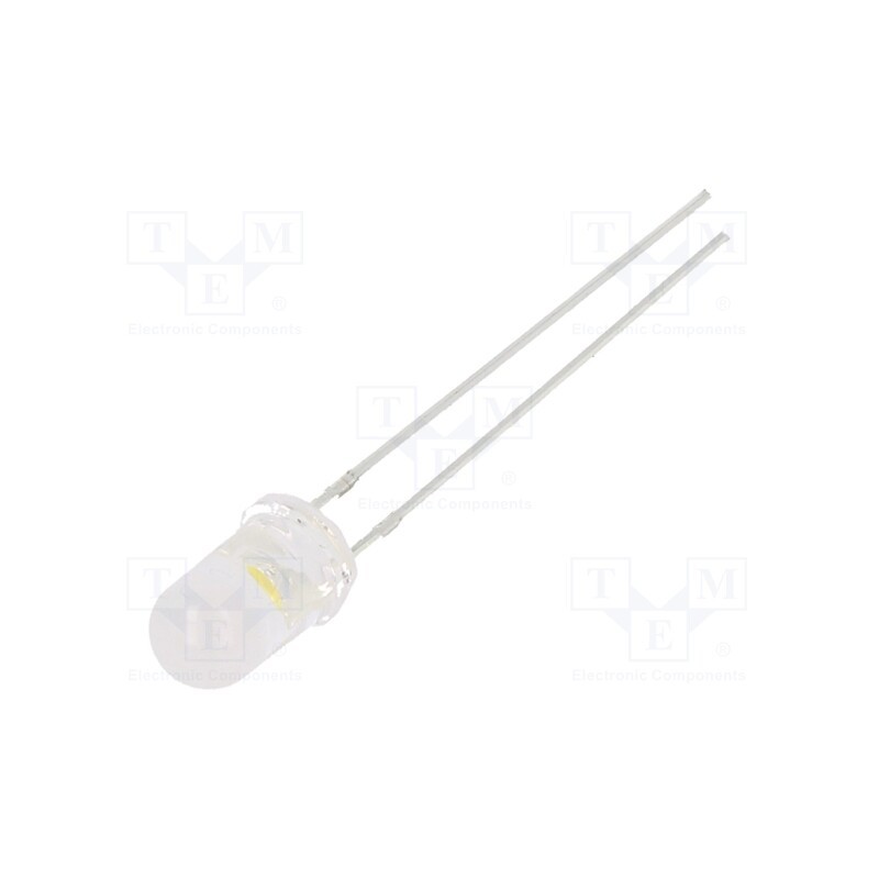 10 pcs : OSM54K51A5A - LED, 5mm, white warm, 4200÷5800mcd, 100°, Front: convex, 2.7÷3.4V