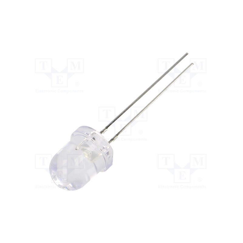 10 pcs : OSW58131A-VV - LED, 8mm, white cold, 7000mcd, 30°, Front: convex, 3÷15V, -30÷85°C